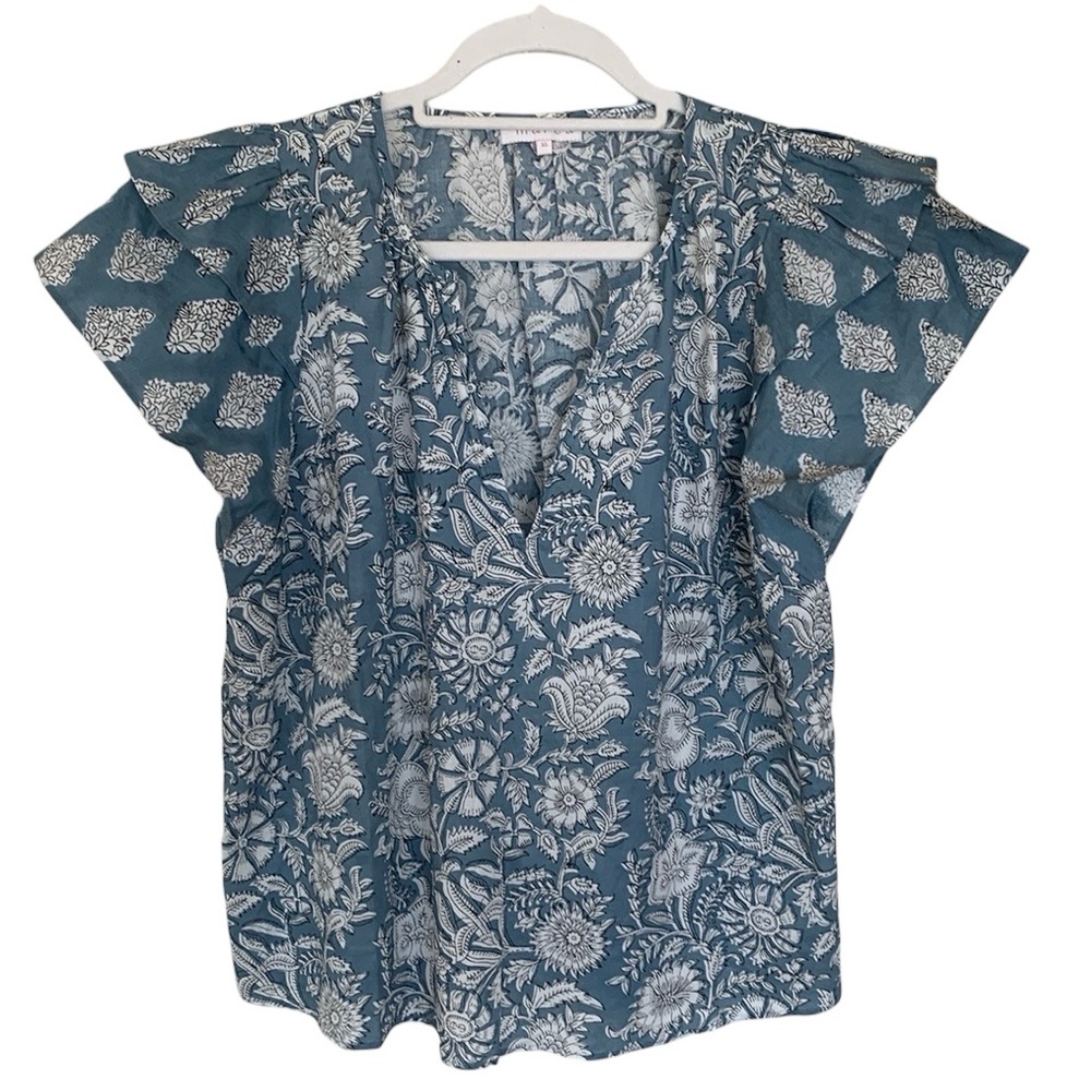 Floral Blue Women's Top